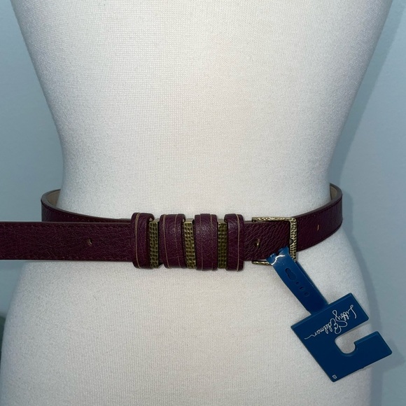Libby Edelman Burgundy Belt Size Small - Picture 3 of 5
